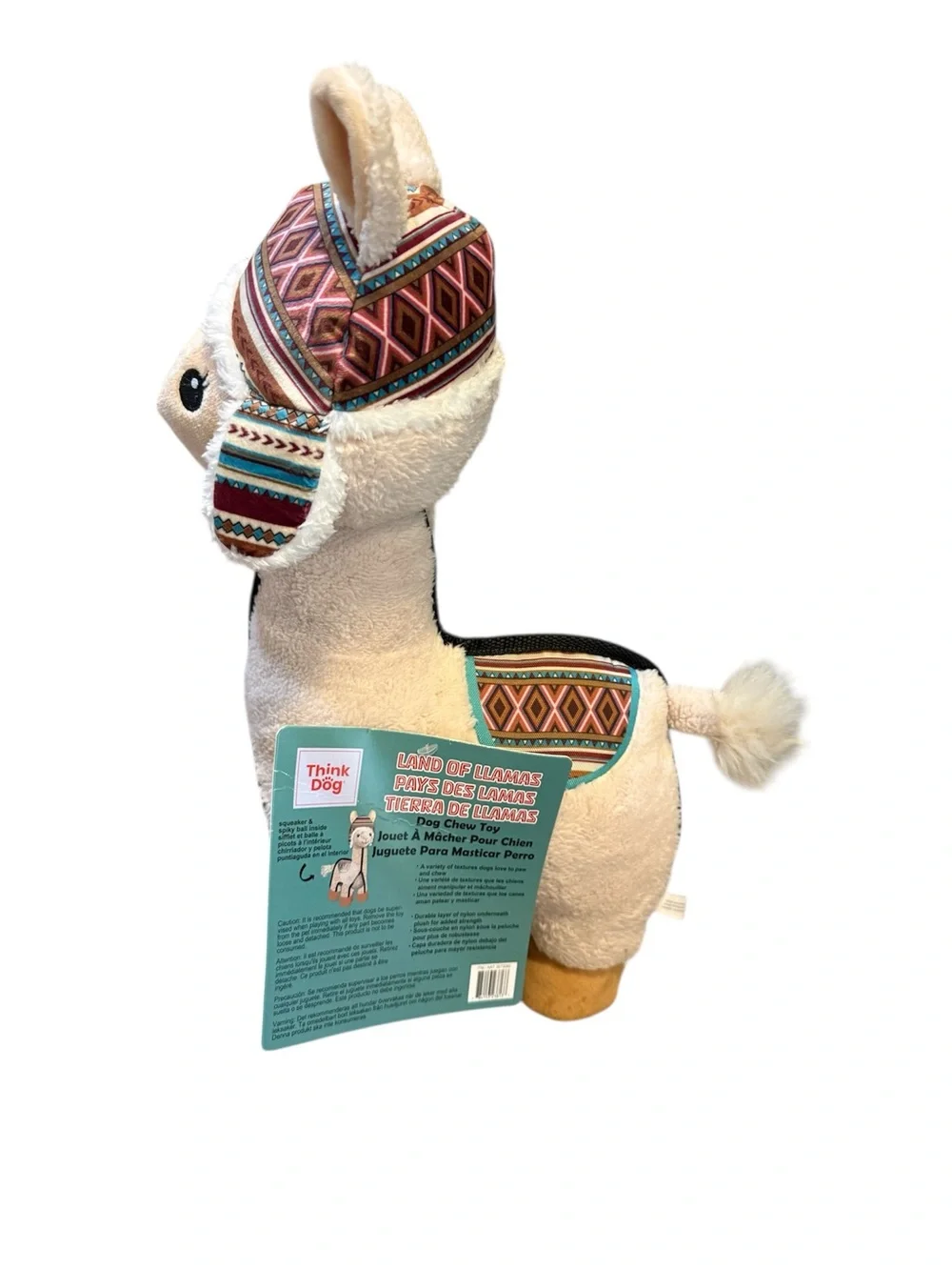 Think Dog Land Of Llamas 19” Plush Squeaky  Toy Pets Dog Chew Toy Lama